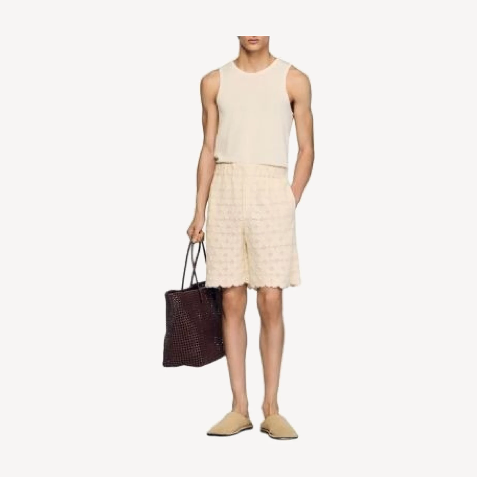 Sandro Broderie Anglaise Cotton Shorts