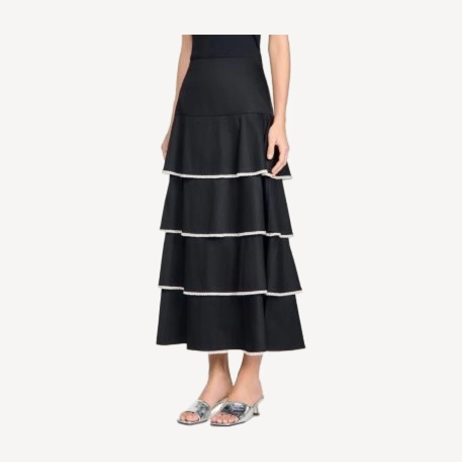 Sandro Long Rhinestone Skirt