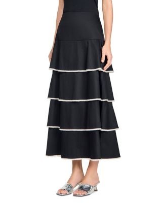 Sandro Long Rhinestone Skirt