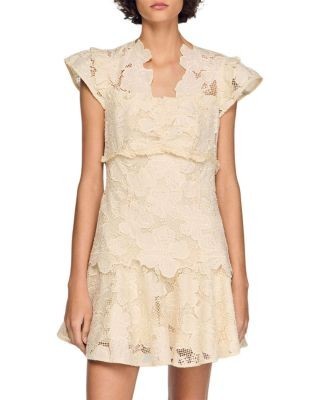 Sandro Lyrella Guipure Mini Dress