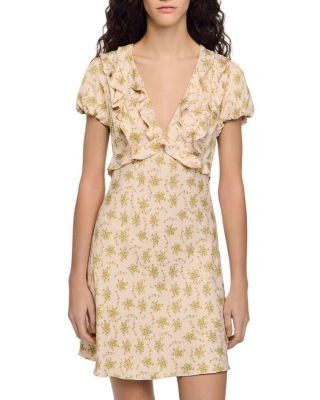 Sandro Louise Floral Print Mini Dress
