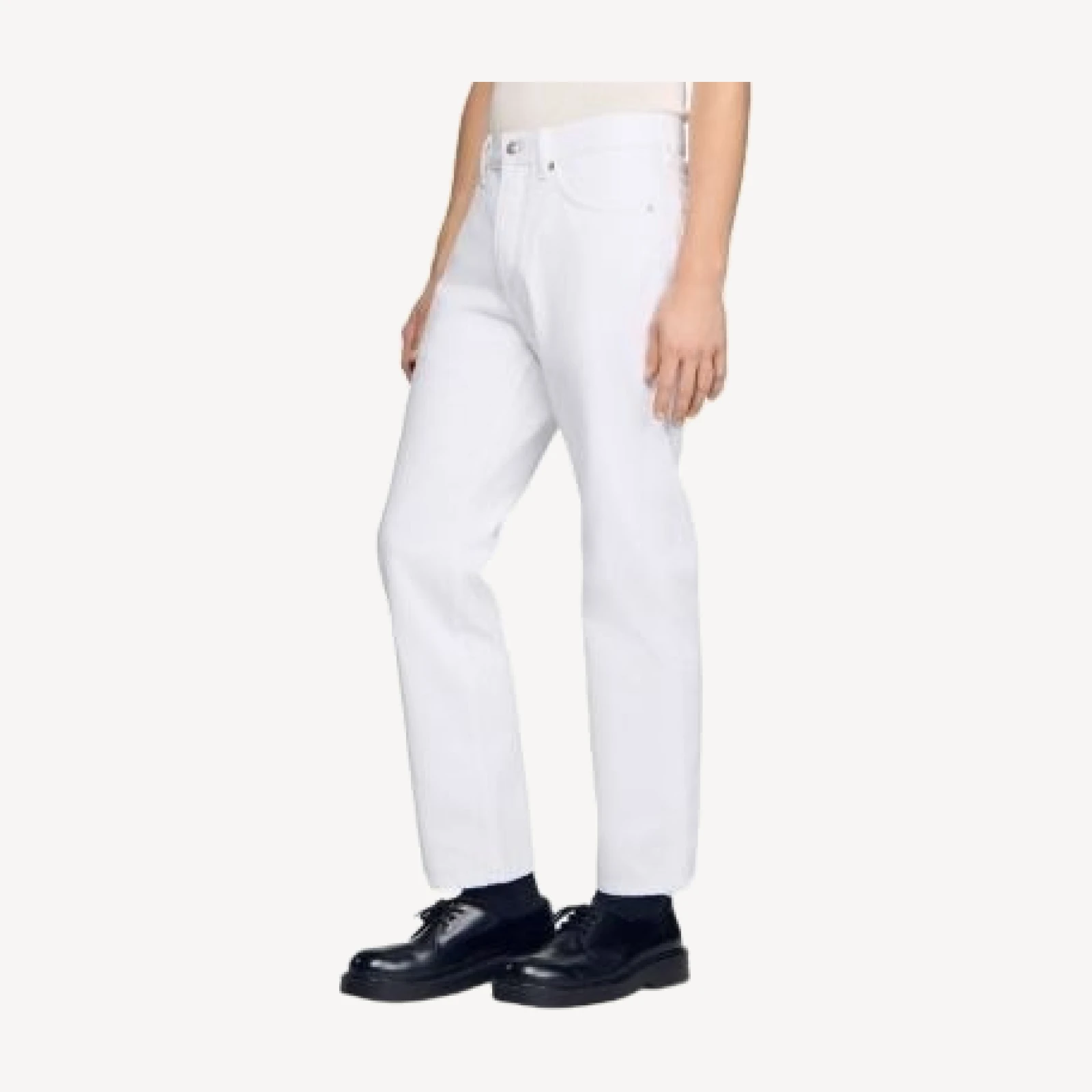 Sandro Regular Raw Jeans in White