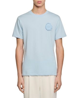 Sandro Cotton Crochet Flower Tee