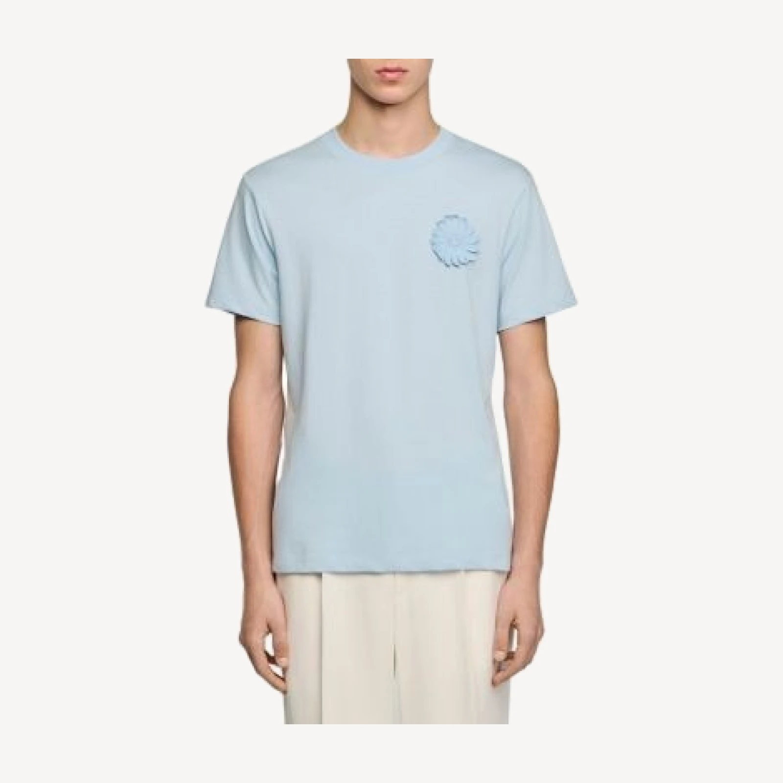Sandro Cotton Crochet Flower Tee