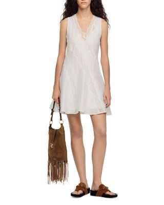 Sandro Short Trimmed Linen Dress