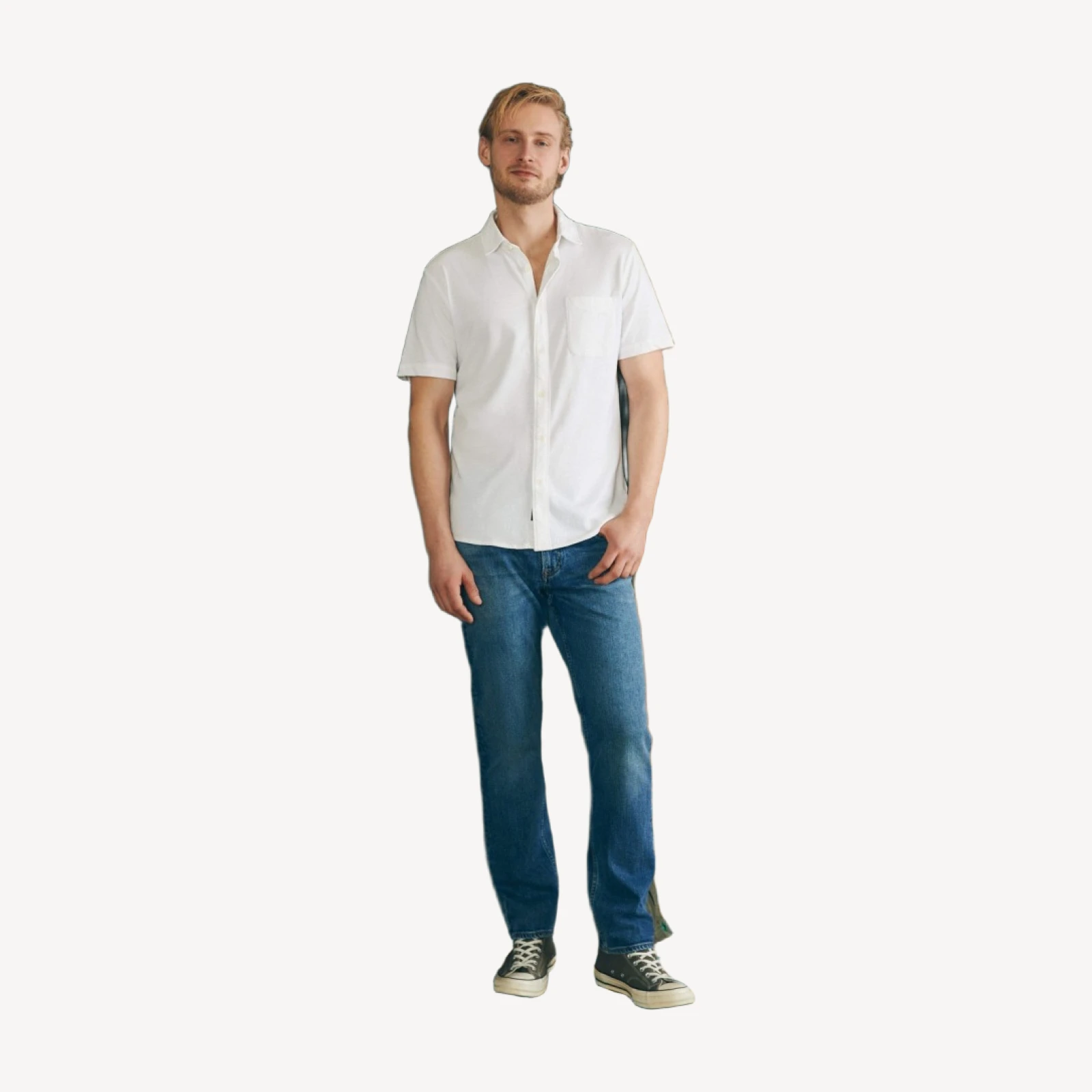 Short-Sleeve Knit Seasons (Tall) - White
