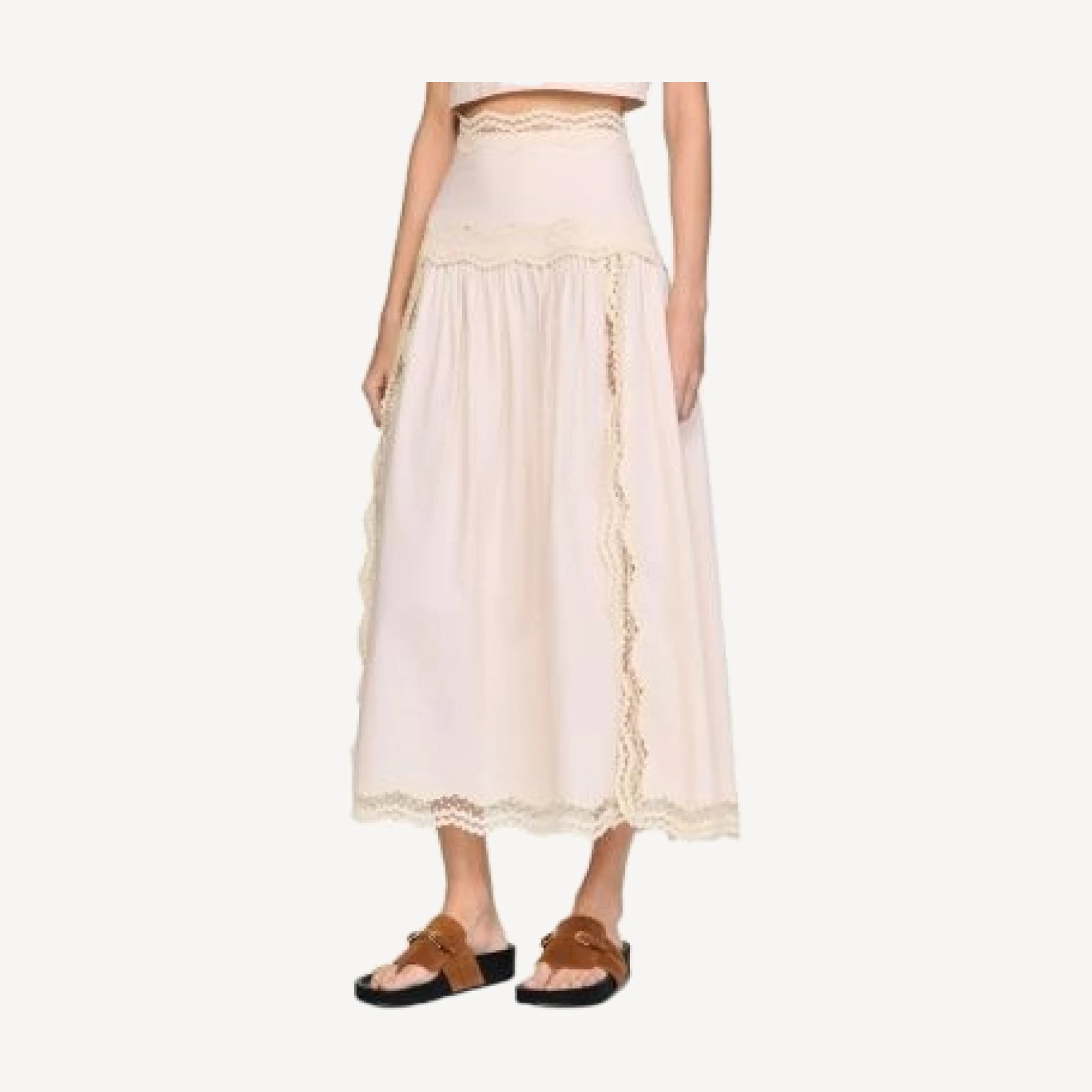 Sandro Long Cotton Skirt