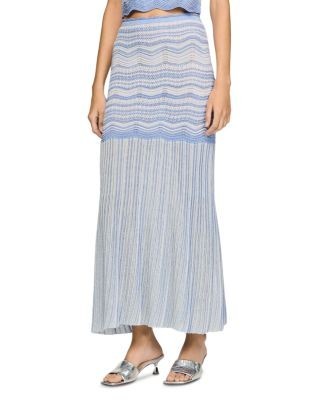 Sandro Davinna Long Decorative Knit Skirt