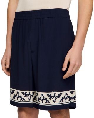 Sandro Amalfi Contrast Pattern Flowy Shorts