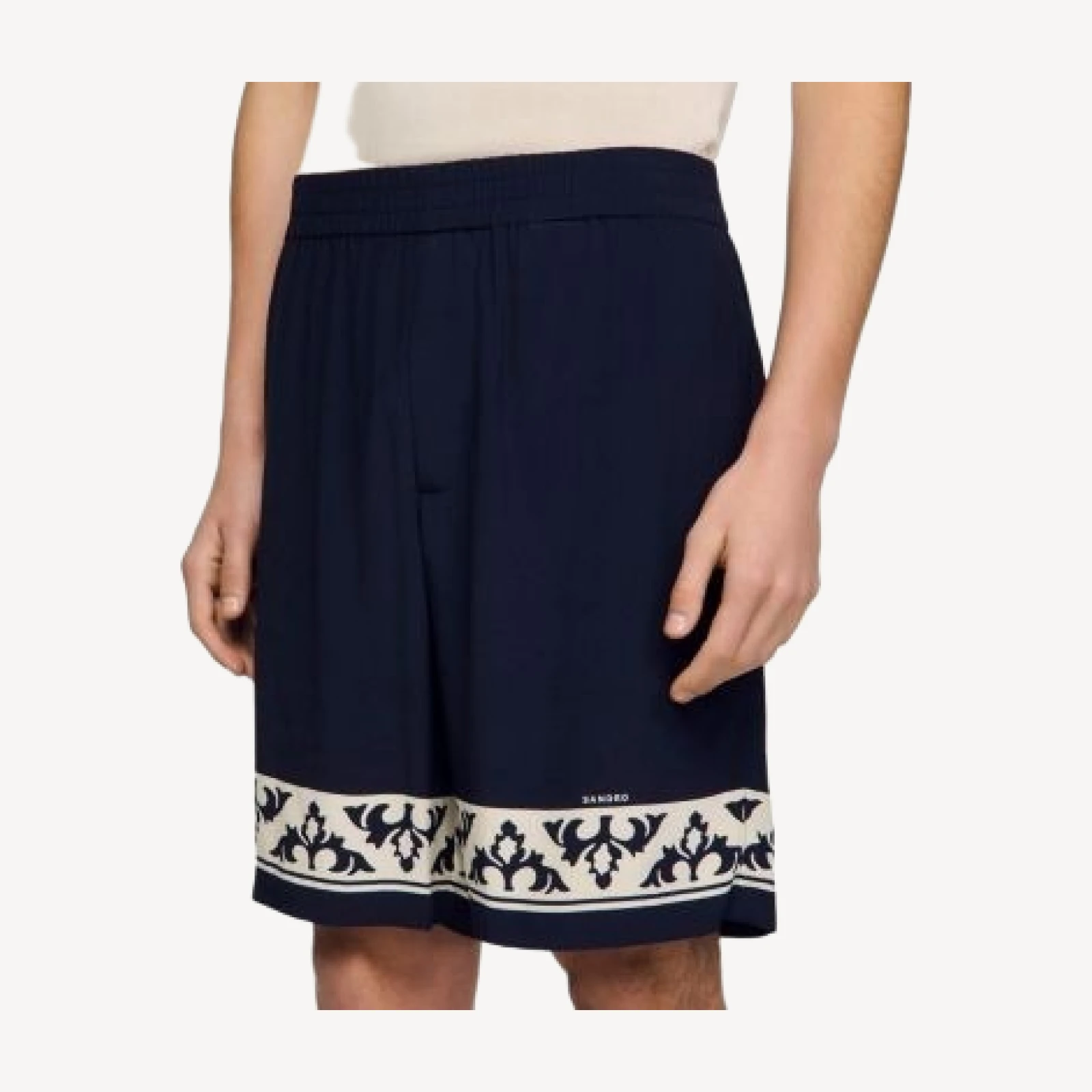 Sandro Amalfi Contrast Pattern Flowy Shorts