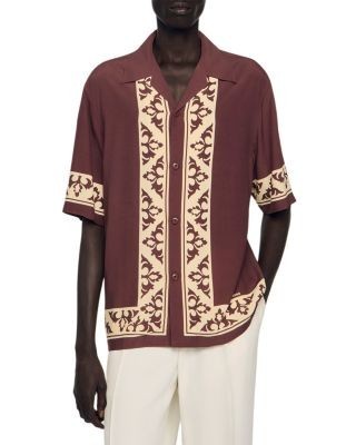 Sandro SS26 Loose Fit Amalfi Contrast Print Shirt