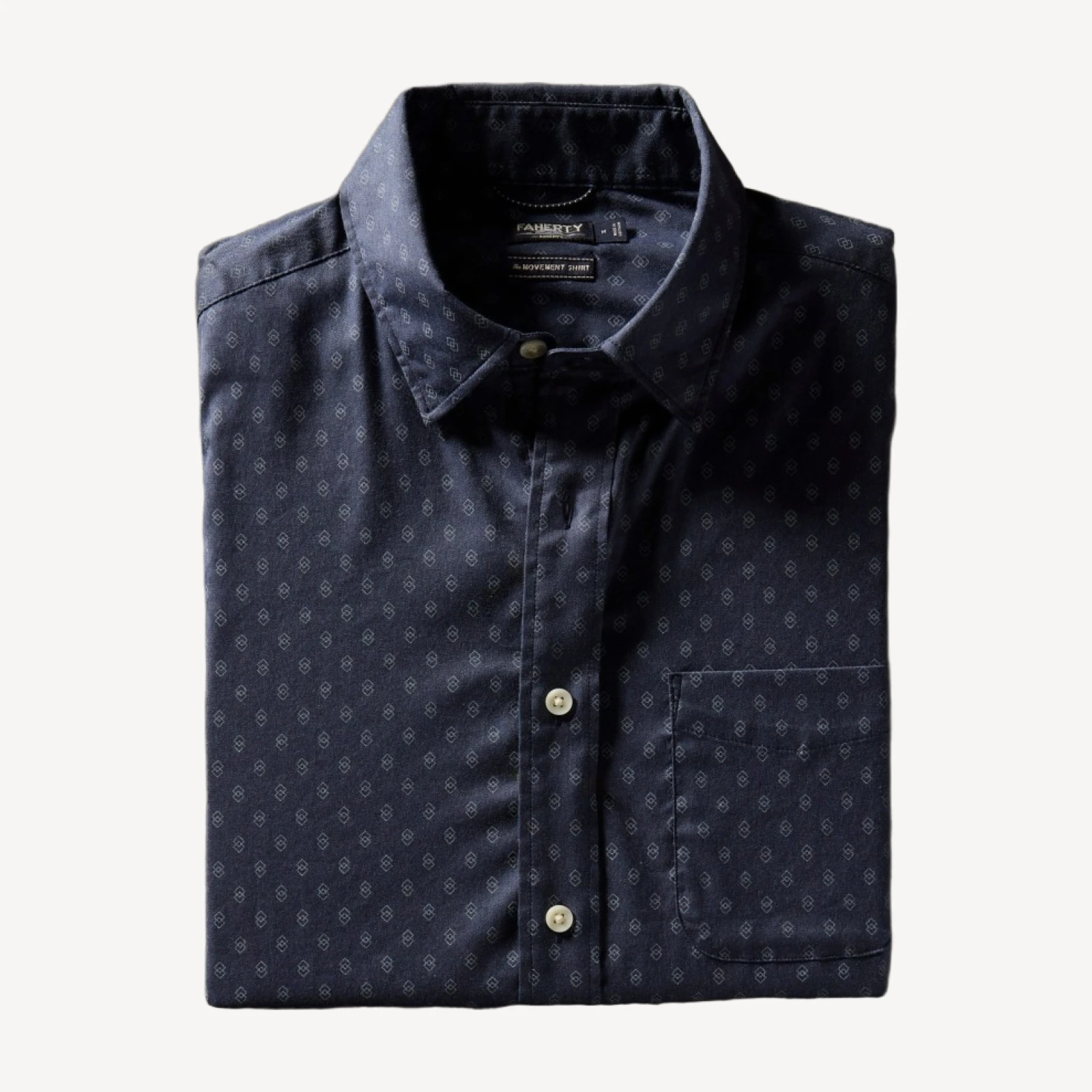 Short-Sleeve Movement Shirt (Tall) - Navy Dusk Diamond Print