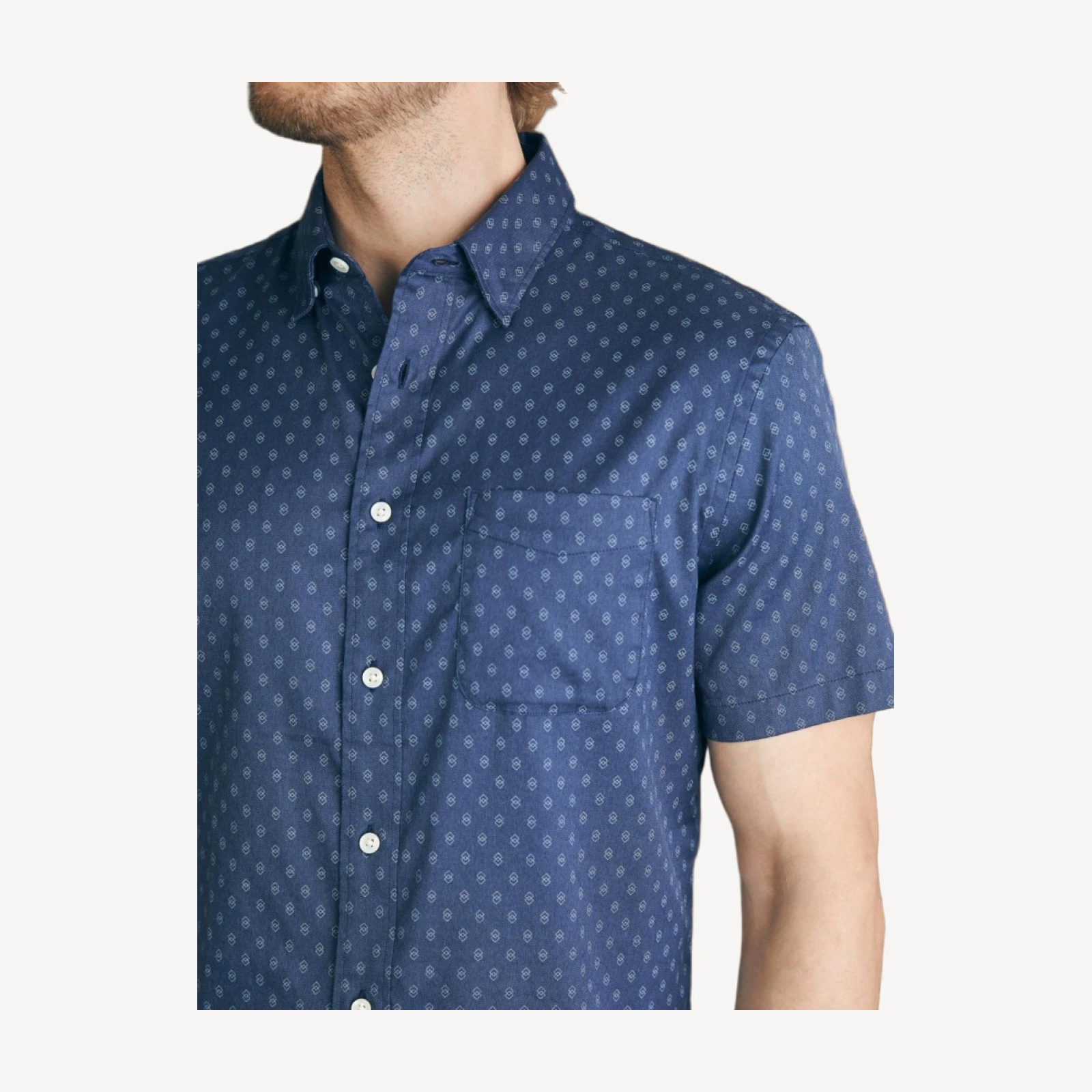 Short-Sleeve Movement Shirt (Tall) - Navy Dusk Diamond Print