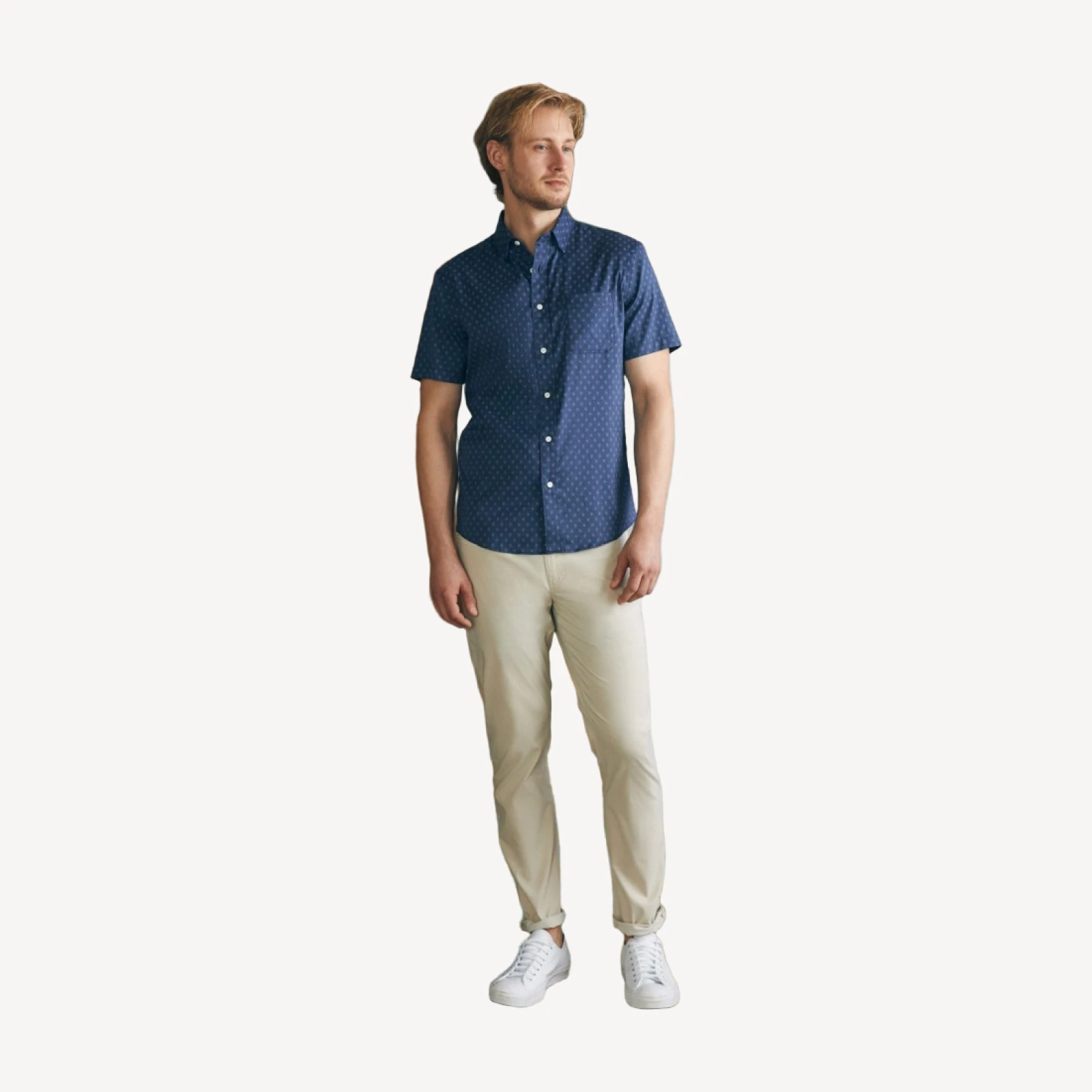 Short-Sleeve Movement Shirt (Tall) - Navy Dusk Diamond Print