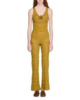 Sandro Pointelle Knit Trousers