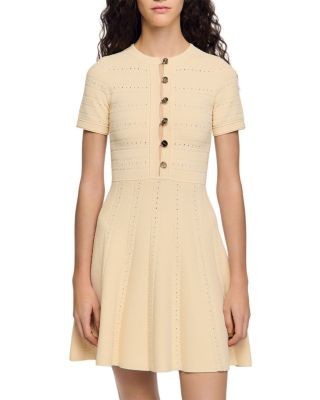 Sandro Milou Floral Knit Short Dress