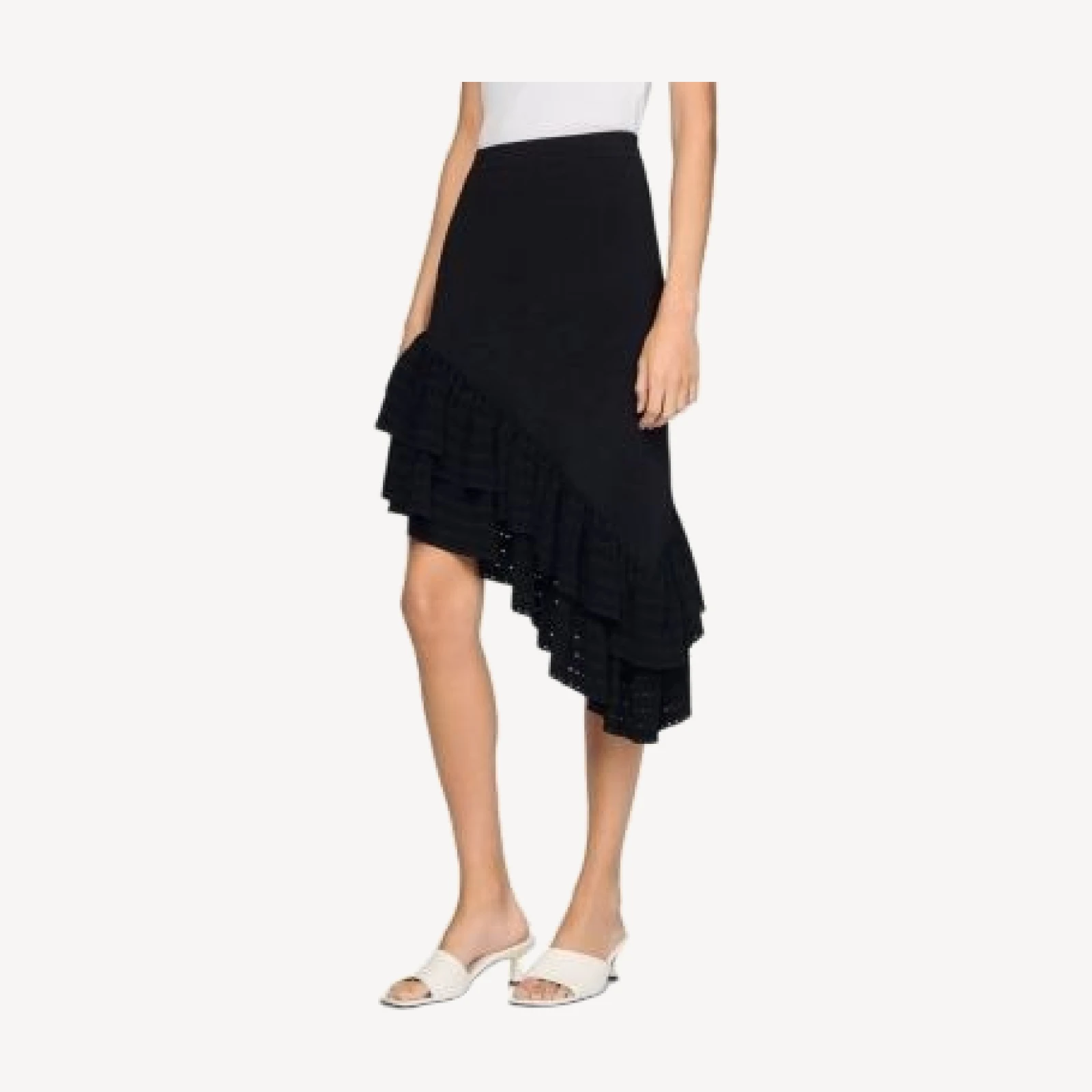 Sandro Chiara Asymmetrical Knit Skirt