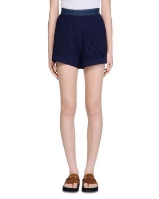 Sandro High Waisted Crochet Shorts