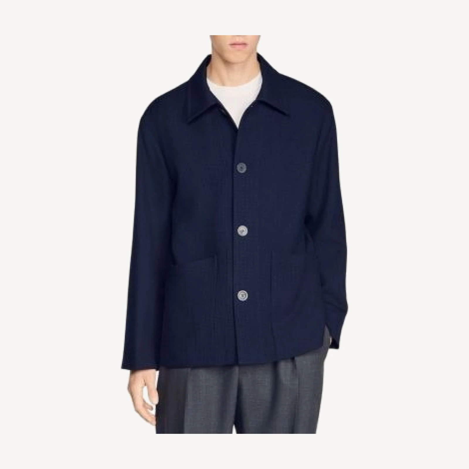 Sandro Henry Buttoned Wool Worker Jacket