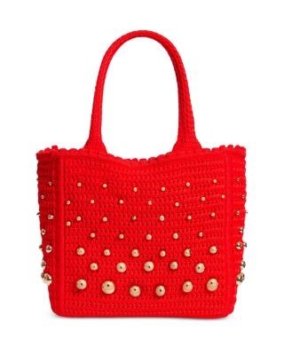 Sandro Eulalia Studded Crochet Mesh Tote Bag