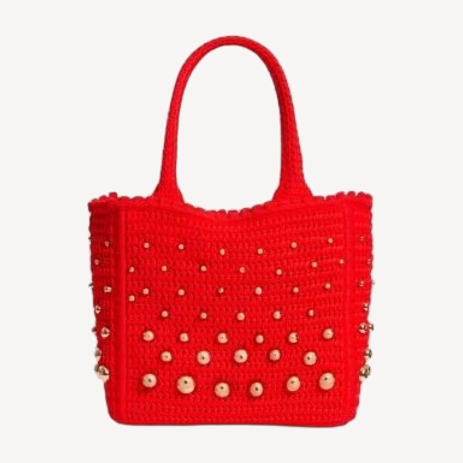 Sandro Eulalia Studded Crochet Mesh Tote Bag