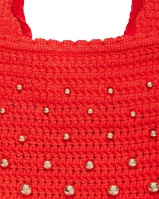Sandro Eulalia Studded Crochet Mesh Tote Bag