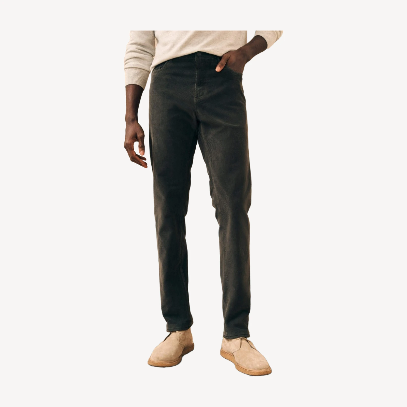 Stretch Corduroy 5-Pocket (32") - Washed Black