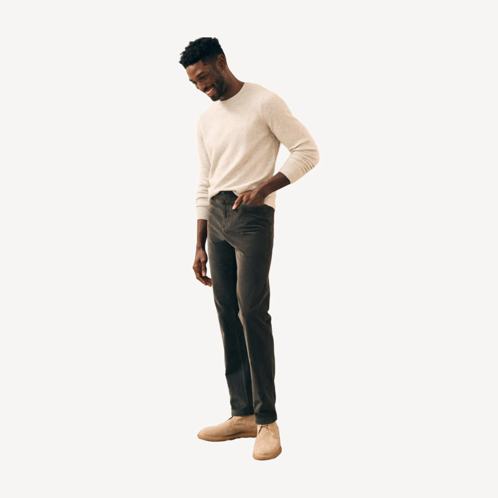 Stretch Corduroy 5-Pocket (32") - Washed Black