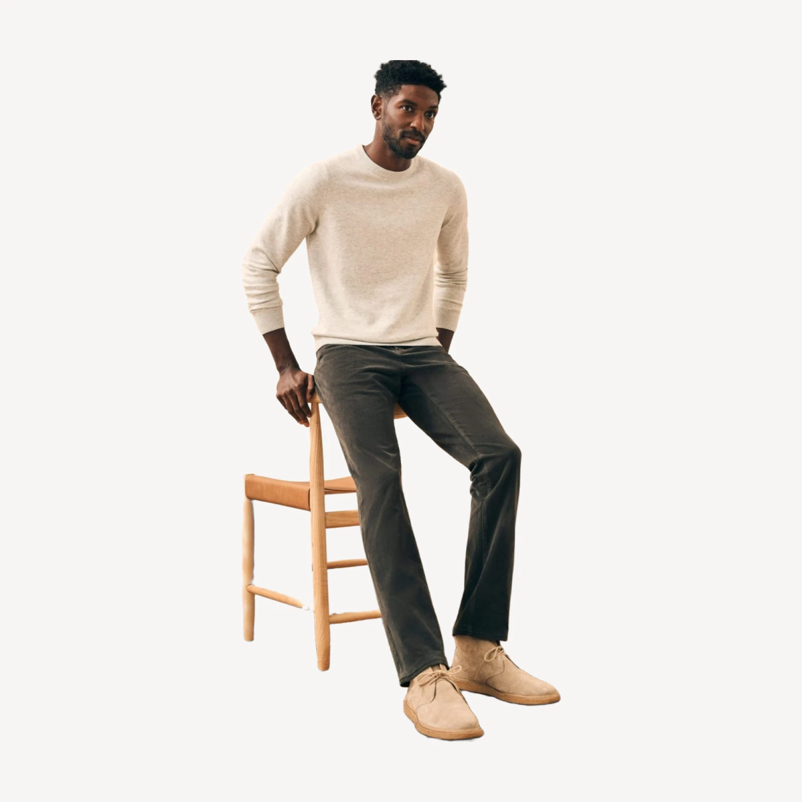 Stretch Corduroy 5-Pocket (32") - Washed Black