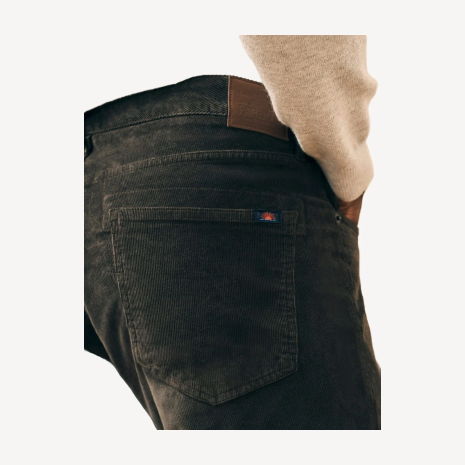 Stretch Corduroy 5-Pocket (32") - Washed Black