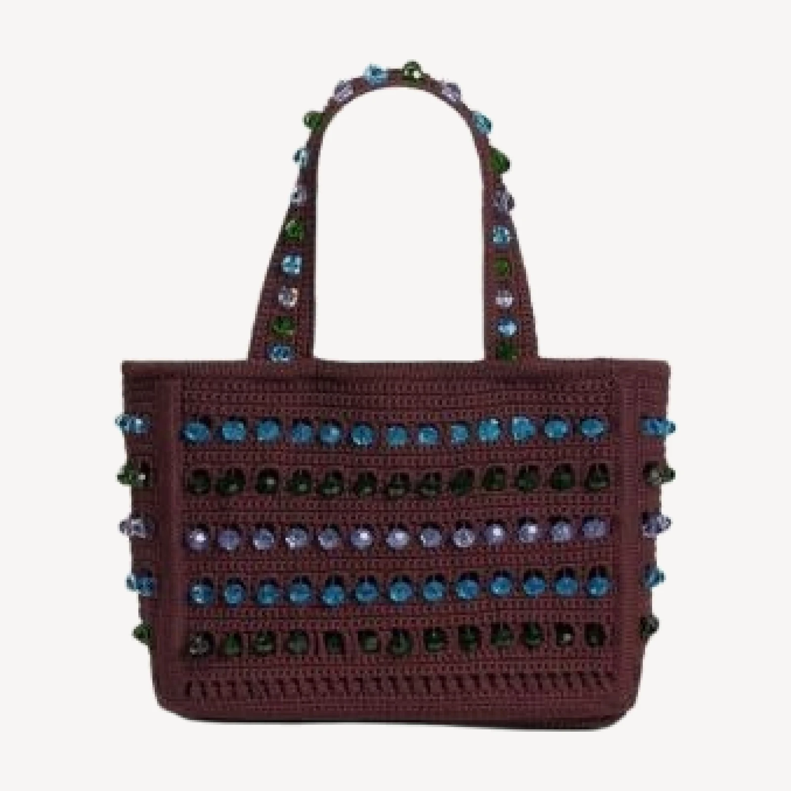 Sandro Seville Beaded Crochet Mesh Tote Bag