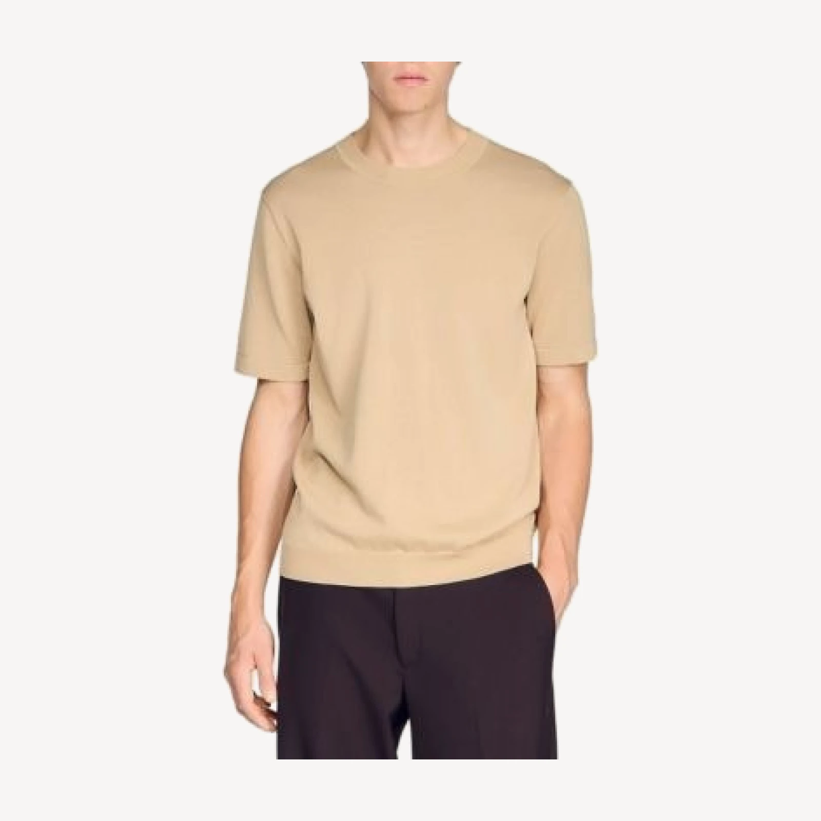 Sandro Pablo Cotton Short Sleeve Knitted Tee