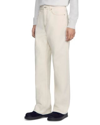 Sandro Wide Fit Cotton 31.5 Jeans in Ecru