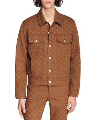 Sandro Square Cross Trucker Denim Jacket