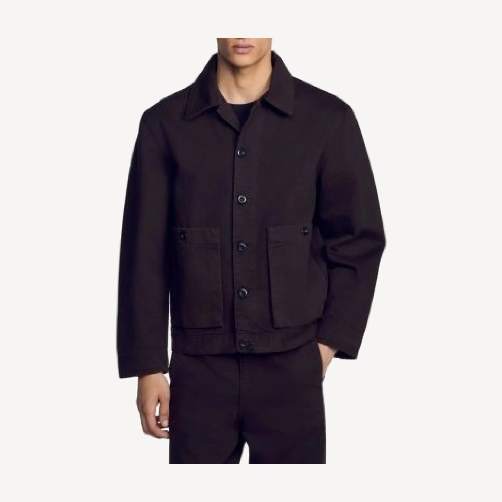 Sandro Flared Fit Oversized Fit Cotton Denim Jacket