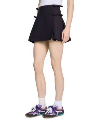 Sandro Cedriala Wool Blend Pleated Mini Skirt
