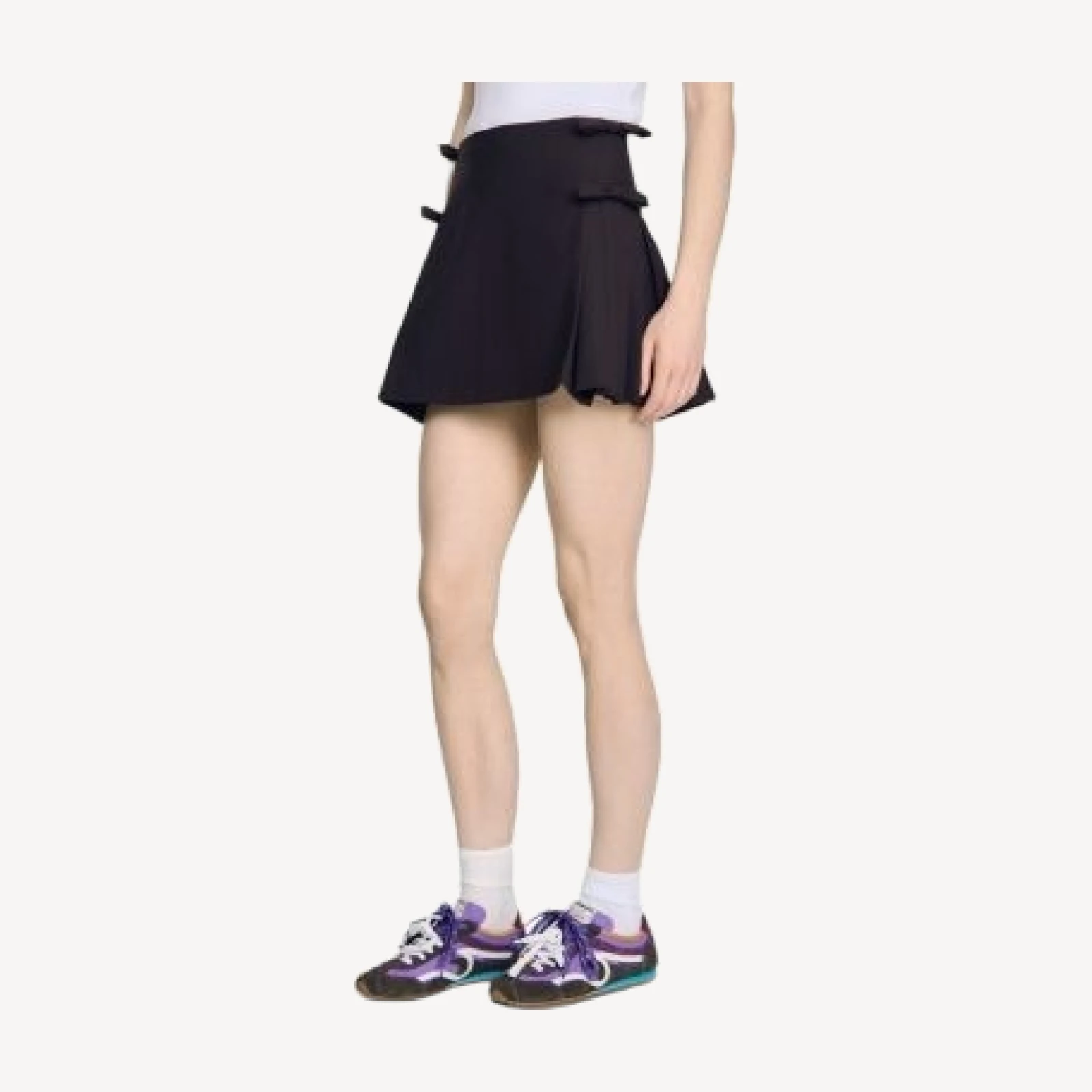 Sandro Cedriala Wool Blend Pleated Mini Skirt
