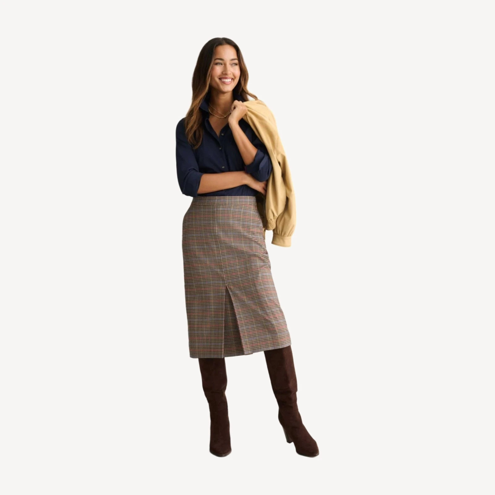 Cotton Blend Midi Anya Skirt