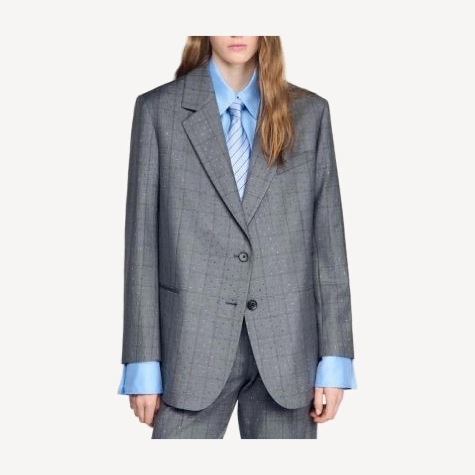 Sandro Checked Wool Jacket