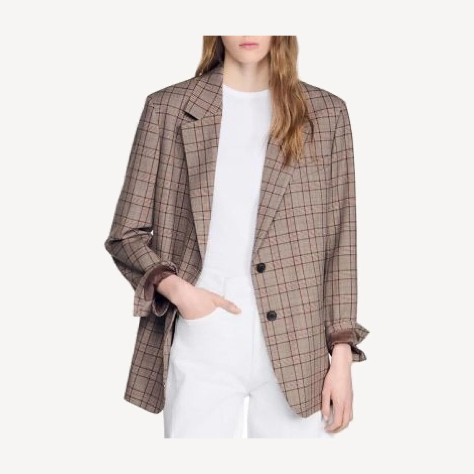 Sandro Check Suit Jacket