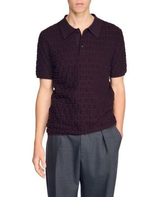 Sandro Sponge Terry Knit Polo Shirt