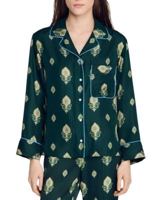 Sandro Paisley Print Pajama Shirt