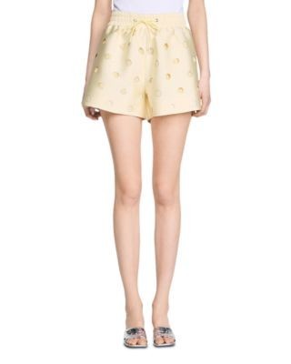 Sandro Rhinestone Shorts With Lace