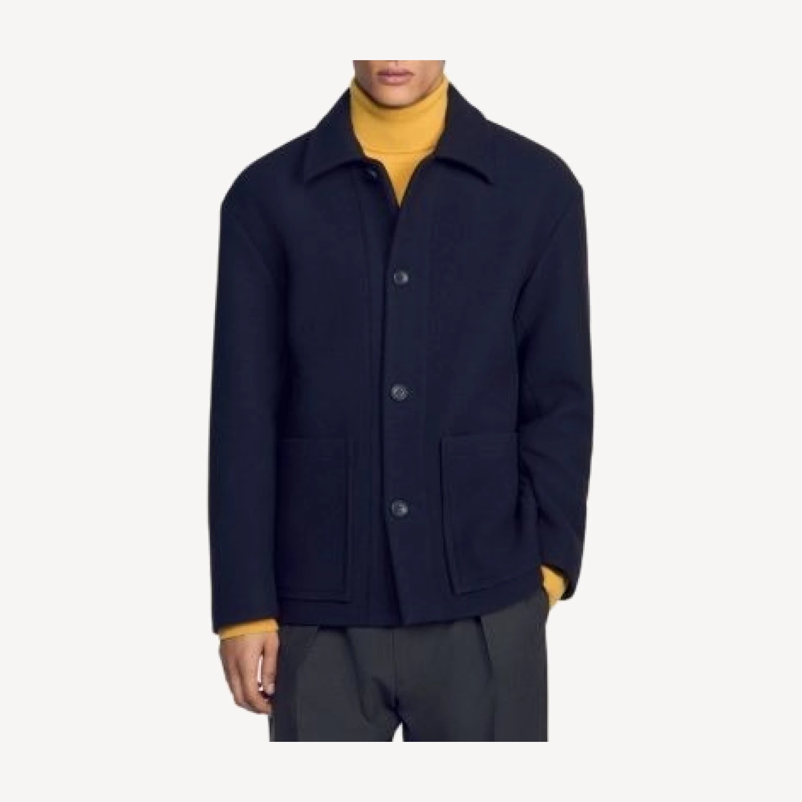 Sandro Blouson Wool Blend Worker Jacket