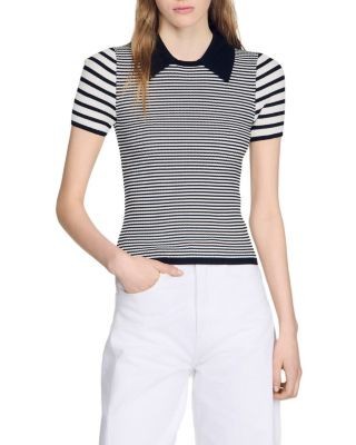 Sandro Ludo Collared Crewneck Sweater