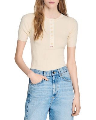 Sandro Calypsea Ribbed Round Neck Sweater