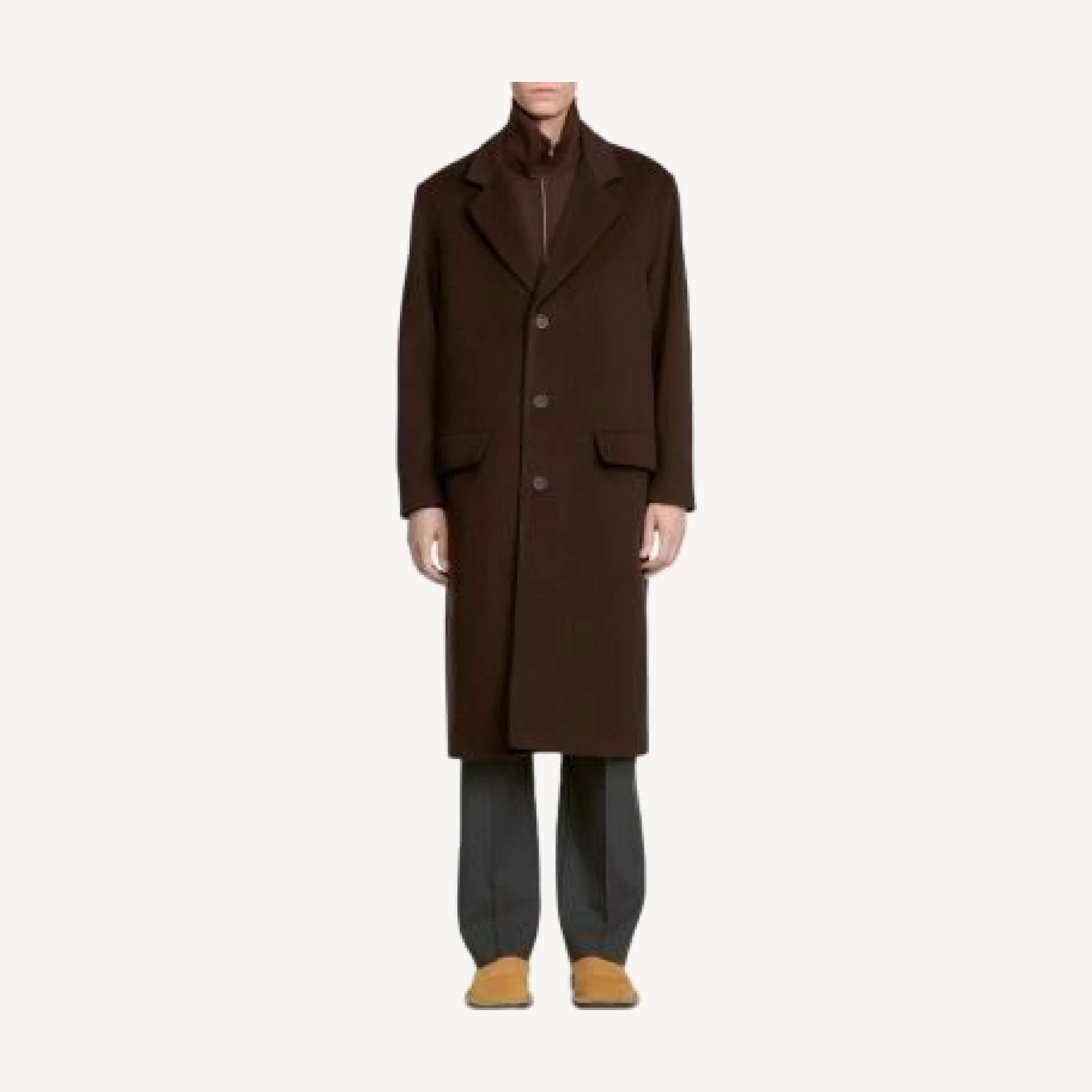 Sandro William Heather Wool Blend Long Coat