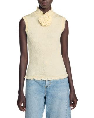 Sandro Dreamer Smocked Top