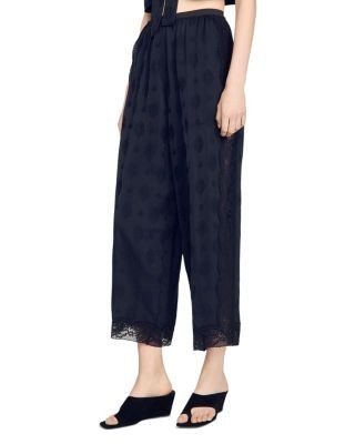 Sandro Fluid Paisley Jacquard Pants