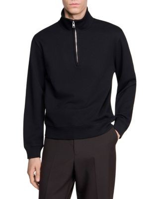 Sandro Stand Collar Boxy Half Zip Sweater